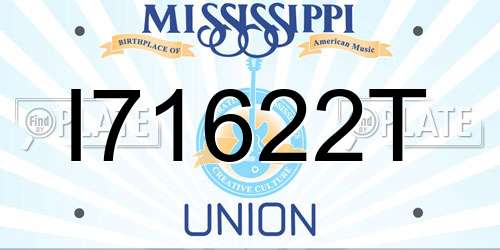 I71622T Mississippi License Plate