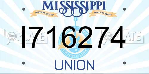 I716274 Mississippi License Plate