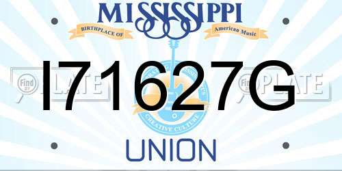 I71627G Mississippi License Plate