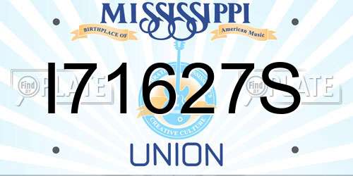 I71627S Mississippi License Plate