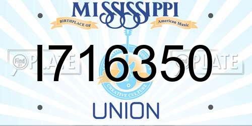 I716350 Mississippi License Plate