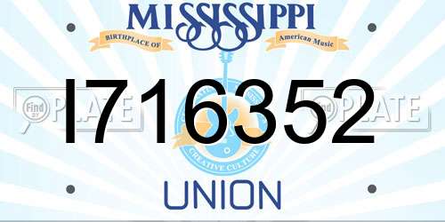 I716352 Mississippi License Plate