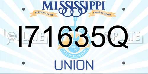 I71635Q Mississippi License Plate