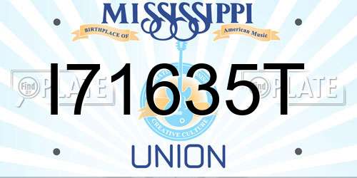 I71635T Mississippi License Plate