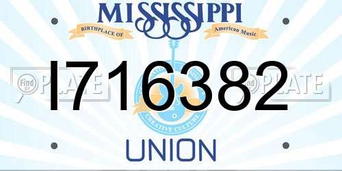 I716382 Mississippi License Plate