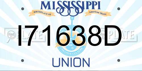 I71638D Mississippi License Plate
