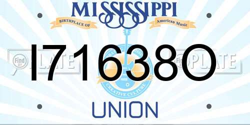 I71638O Mississippi License Plate