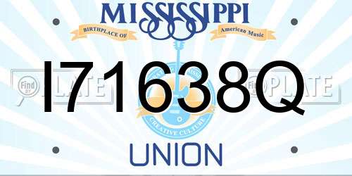 I71638Q Mississippi License Plate