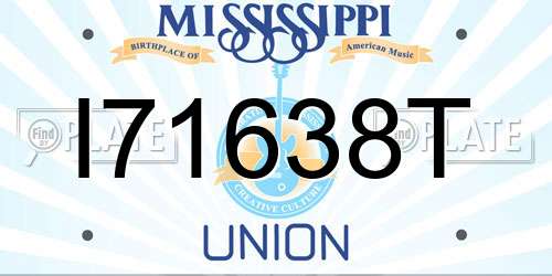 I71638T Mississippi License Plate
