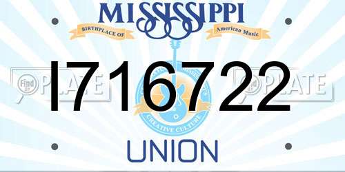 I716722 Mississippi License Plate