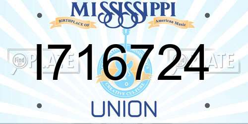 I716724 Mississippi License Plate