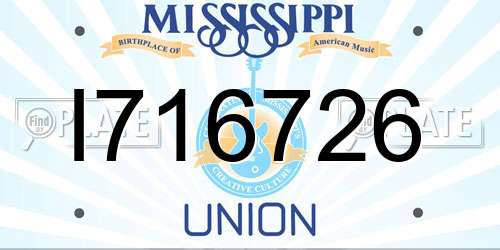 I716726 Mississippi License Plate