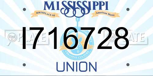 I716728 Mississippi License Plate