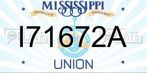 I71672A Mississippi License Plate