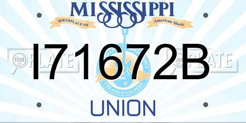 I71672B Mississippi License Plate
