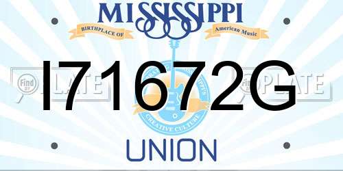 I71672G Mississippi License Plate