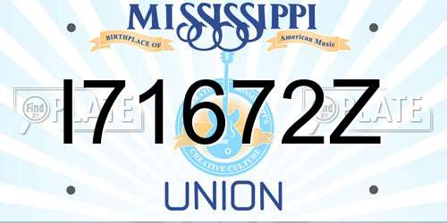 I71672Z Mississippi License Plate