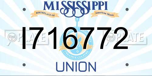 I716772 Mississippi License Plate