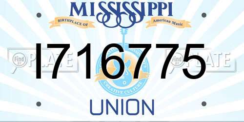 I716775 Mississippi License Plate