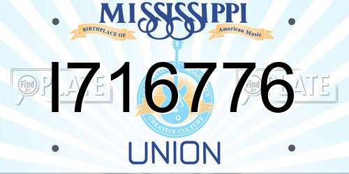 I716776 Mississippi License Plate