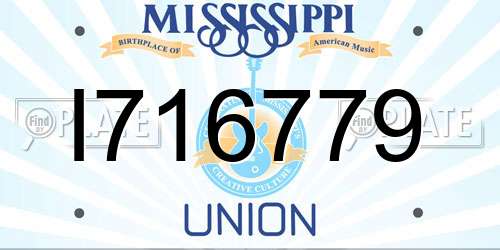 I716779 Mississippi License Plate