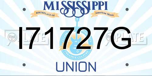 I71727G Mississippi License Plate