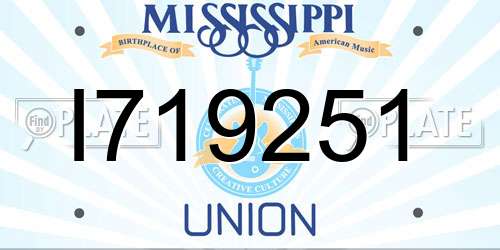 I719251 Mississippi License Plate