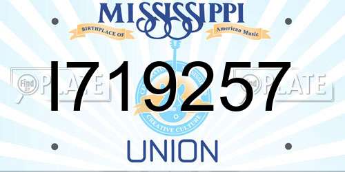 I719257 Mississippi License Plate