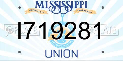 I719281 Mississippi License Plate