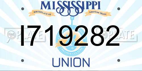 I719282 Mississippi License Plate