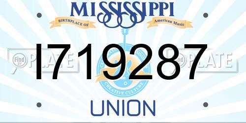 I719287 Mississippi License Plate