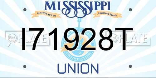 I71928T Mississippi License Plate
