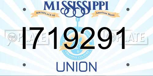 I719291 Mississippi License Plate