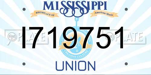 I719751 Mississippi License Plate