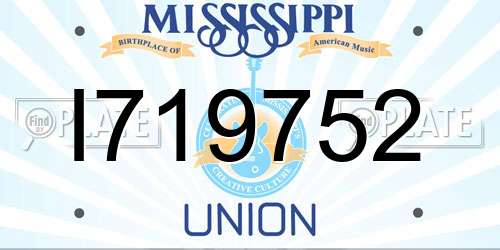 I719752 Mississippi License Plate