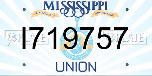 I719757 Mississippi License Plate