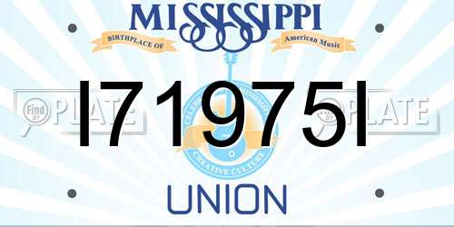 I71975I Mississippi License Plate