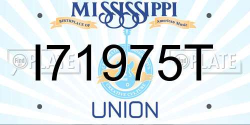 I71975T Mississippi License Plate