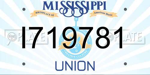 I719781 Mississippi License Plate