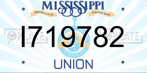 I719782 Mississippi License Plate