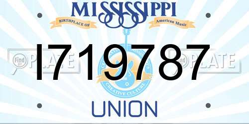 I719787 Mississippi License Plate