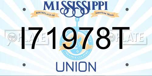 I71978T Mississippi License Plate
