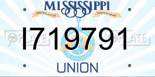 I719791 Mississippi License Plate