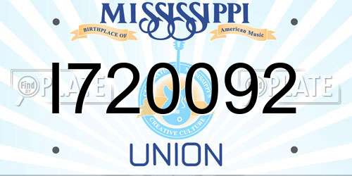 I720092 Mississippi License Plate