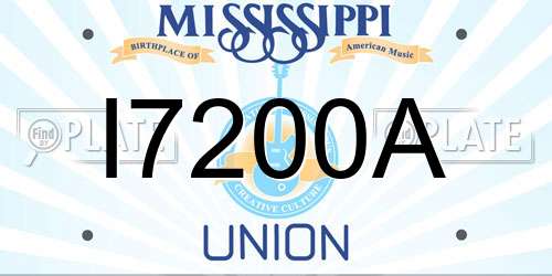 I7200A Mississippi License Plate