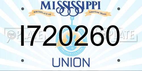I720260 Mississippi License Plate