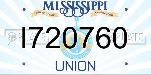 I720760 Mississippi License Plate