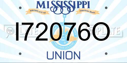 I72076O Mississippi License Plate