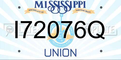 I72076Q Mississippi License Plate