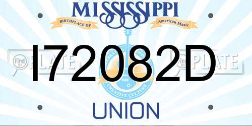 I72082D Mississippi License Plate